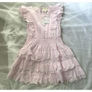 NWT Palm Beach Lately for Sail To Sable Pink Ruffle Scalloped Hem Dress Sz S